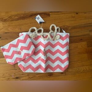 Monogram “A” tote bag and Matching Pouch NWT